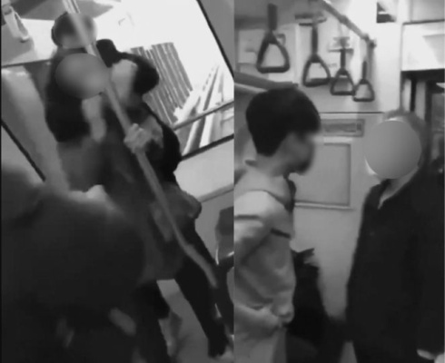Middle school students who assaulted an old man on the subway were caught.