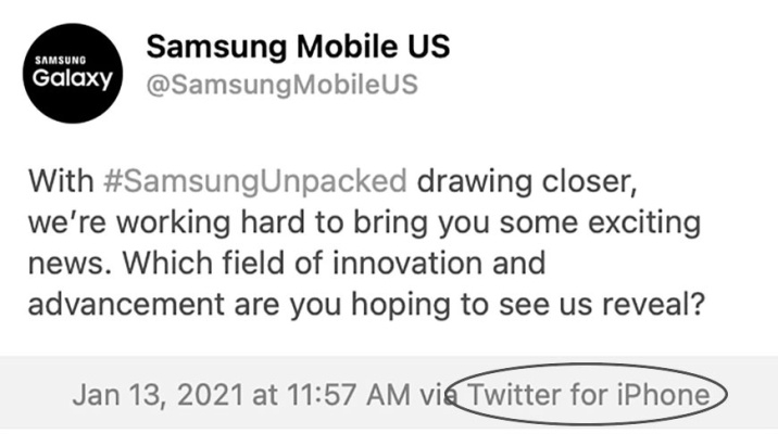 Before the Samsung Mobile US Unpack event, I write a promotional post on my iPhone.