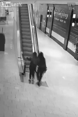 Chinese shopping mall escalator accident