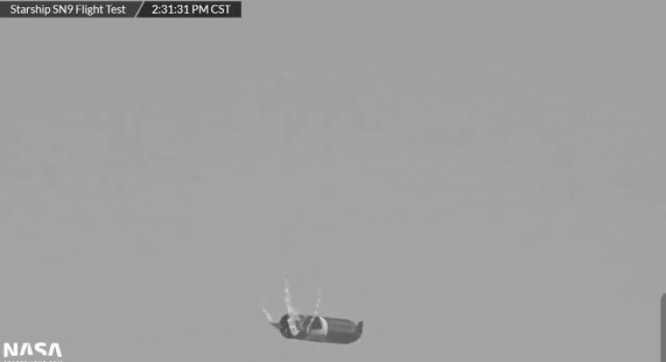 SpaceX Starship SN9 Crash Landing