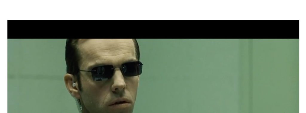 Agent Smith asking for the secret code of mankind.