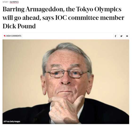 "As long as Armageddon doesn't happen, we'll do the Olympics," IOC member says.