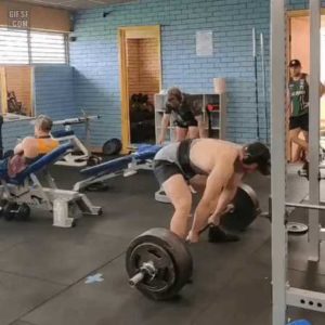 245kg deadlift and pass out.