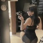Miyu Tang Black See-Through Dress Selfie