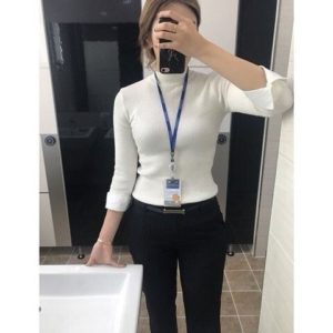 Female employee's pride in body