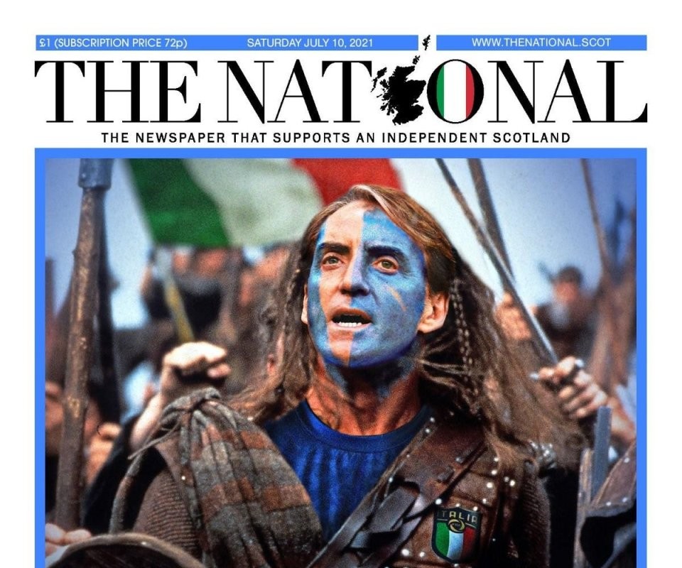The update on the front page of the Scottish newspaper.