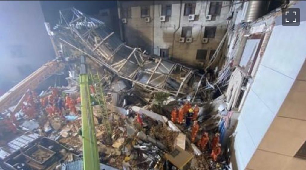 It's like a bomb attack.Another hotel collapse in China in a year.