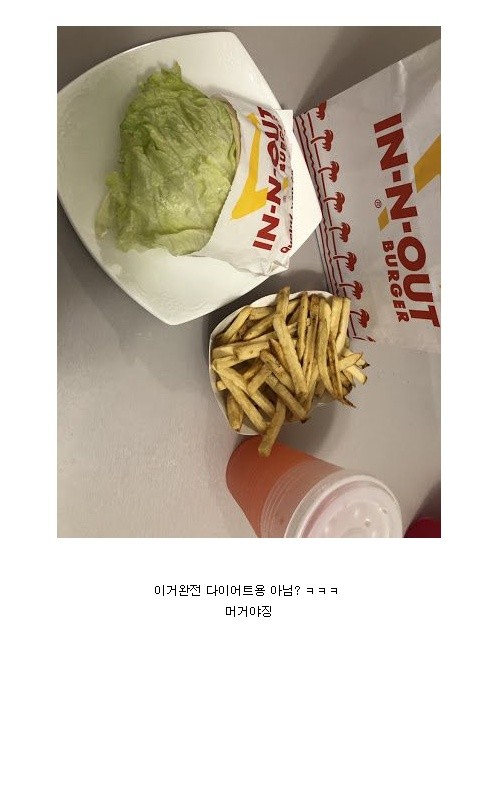 I had a diet hamburger for lunch. ㅠ.ㅠ