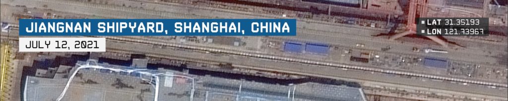 Recent status of aircraft carrier under construction in China.