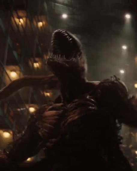 Carnage transformation scene in the new Venom film.GIF
