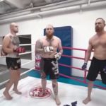 Heavyweight fighting 1 vs. 3 ordinary people who exercised a bit.gif