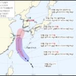 The typhoon route has become much more westerly.
