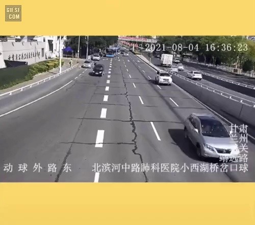 A female student who uses her smartphone on the road.gif