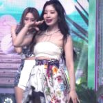 A tube top hanging from a necklace. TWICE Dahyun.