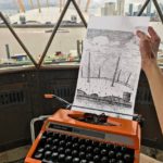 An artist who draws with a typewriter.