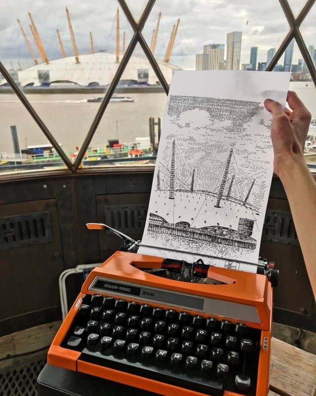 An artist who draws with a typewriter.