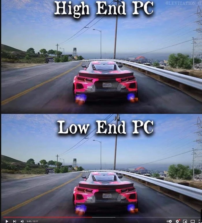 The difference between high-end and low-end PCs.