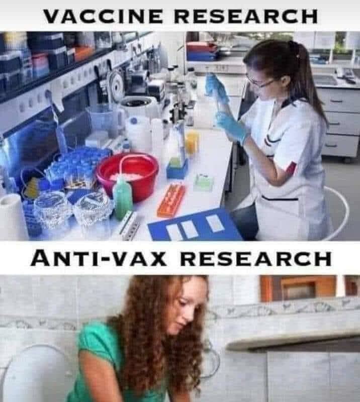 Vaccine research vs anti-vaccine research.