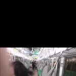 Peaceful situation in Japan. Fire with a knife in the subway.