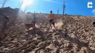 Going down the sand dunes gif