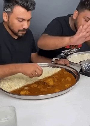 Curry rice eating contest.