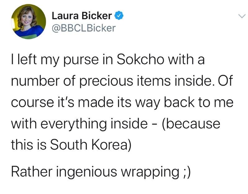 BBC reporter lost his wallet in Sokcho.