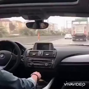 Turkish high school girl driving late for the college entrance exam.