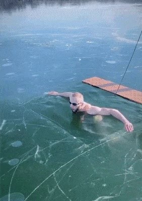 The reason why it's dangerous to dive into ice water is gif