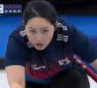 Curling player Kim Kyung-ae. 1 stroke, 3 piggif.