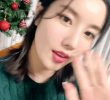 Green Twisted Knitted KWON EUN BI's V LIVE.