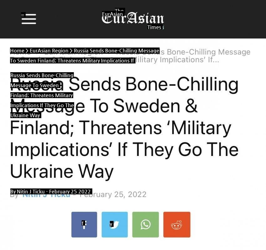 Finland, Sweden's move to join NATO.