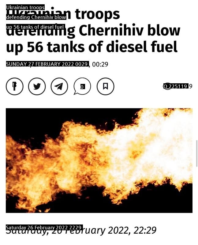 Ukraine exploded 56 Russian oil tanks.