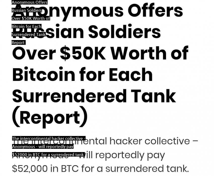 Anonymous, a new proposal for Russian soldiers.