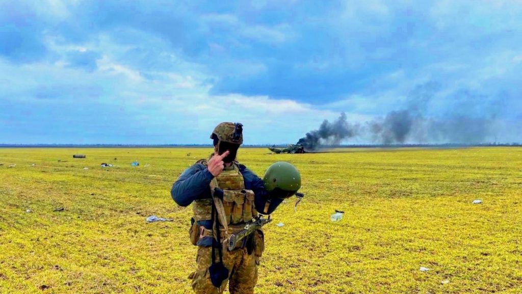 Ukraine's golden fields and soldiers.