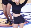 Heavy cropped black Tini socks, cheerleader Lee Joohee.