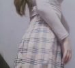 School look, checkered skirt, bent chest VR, Eunha TV.