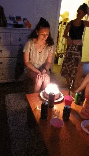 birthday cake candle extinguishing
