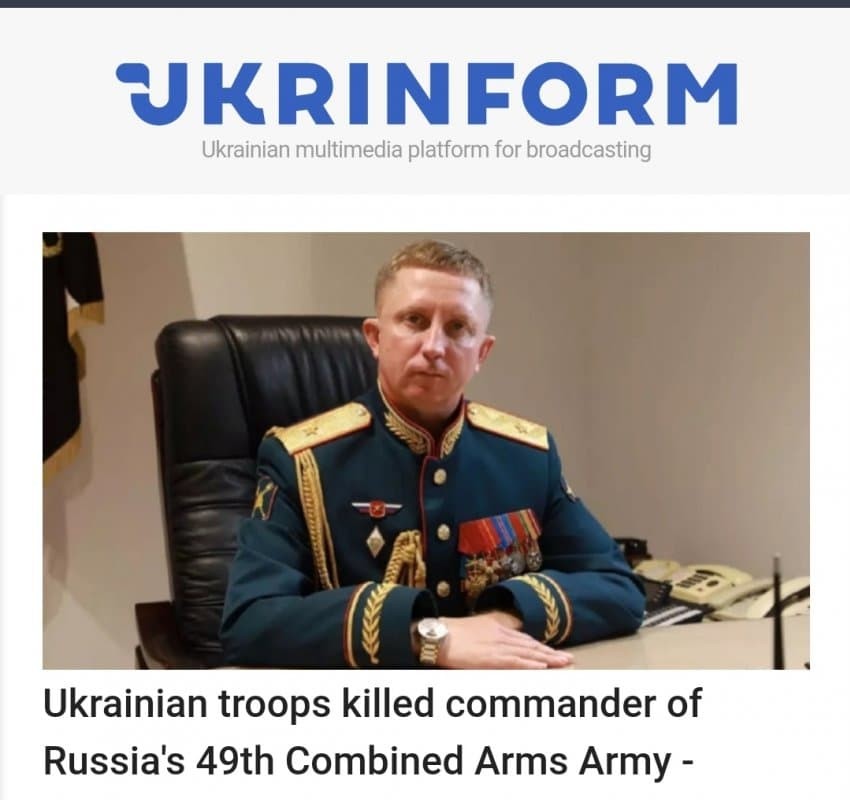 Russian troops bombarded the 7th general to be killed in the wake of the shelling.
