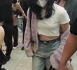 TWICE Mina's cropped top airport fashion at the airport fashion