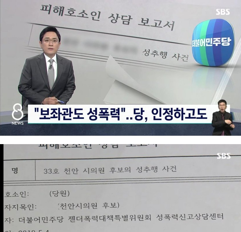 Park Wan-joo, an aide to Manjin Party, also said, "Sexual violence."