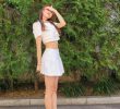 Lee Mi-Joo in a white tennis skirt. Lovelyz