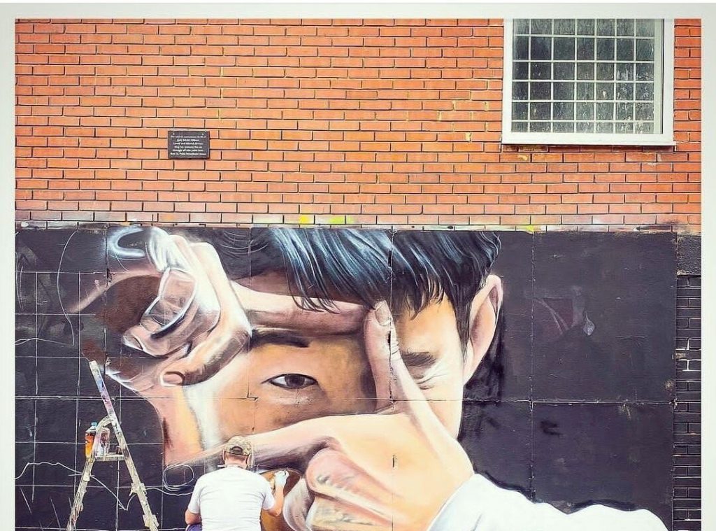 New Son Heung-min Wall Painting in North London