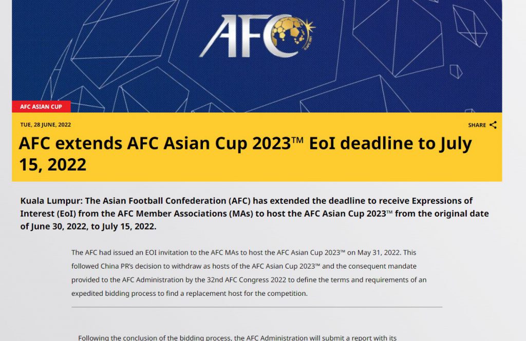 AFC South Korea's Asian Cup bid confirmed