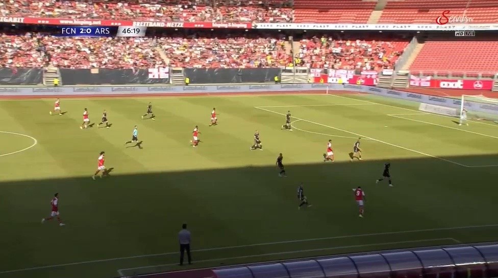 SOUND Nuremberg vs Arsenal Jesus Chasing Goal Shaking. Shaking