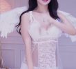 An angel cosplay. A female cam knows you well