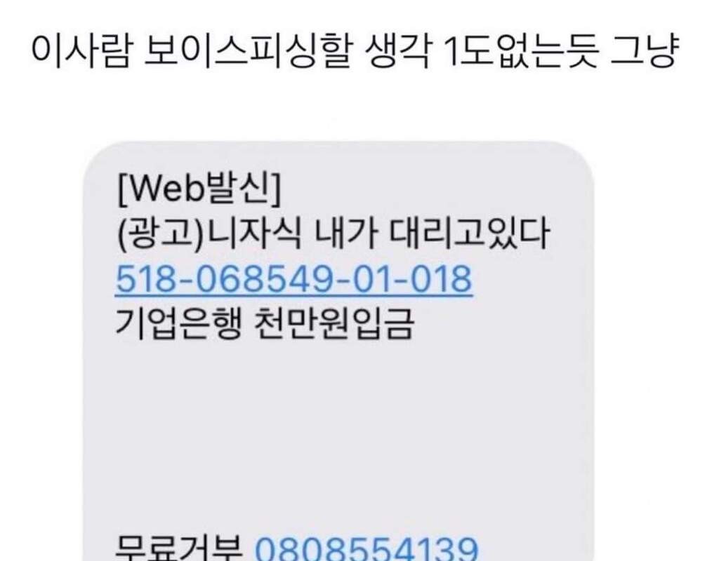 일 똑바로 안하는 보이스피싱