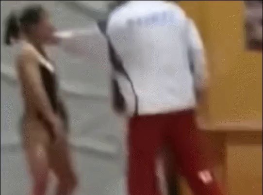 The controversial beating scene of a minor athlete in Japan.Gif