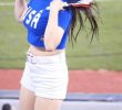 The heavy blue USAT Woo Shinhee cheerleader