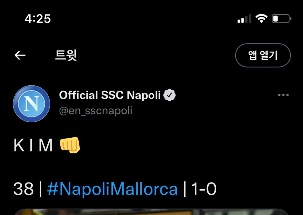 Kim Minjae's malicious comments on Napoli's Twitter account