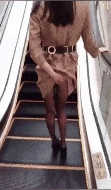 Escalator Exposed Woman